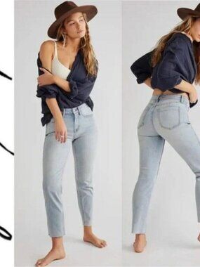 Free People Light Wash Straight Jean